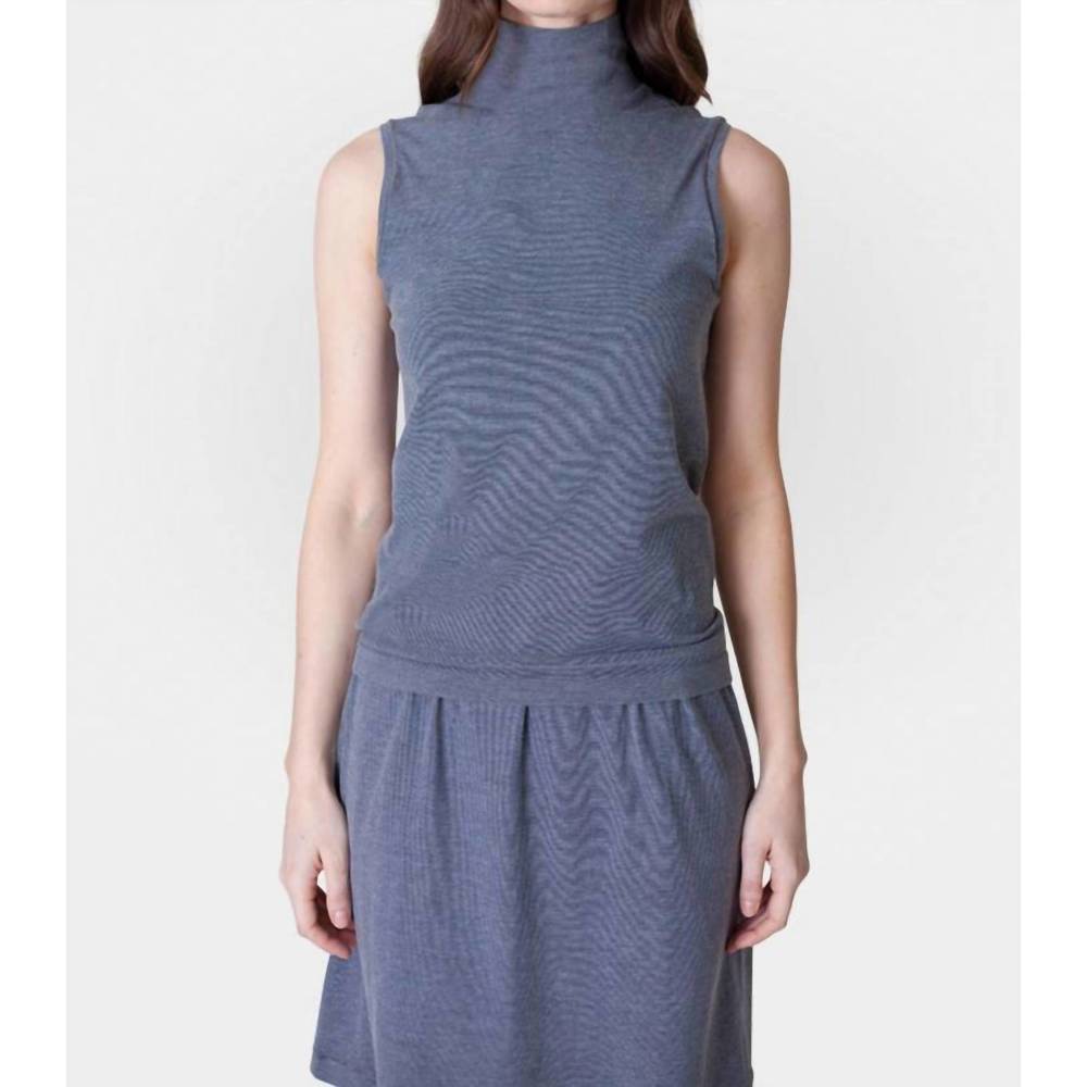 NEW BUKI sleeveless turtleneck shirt in midnight navy